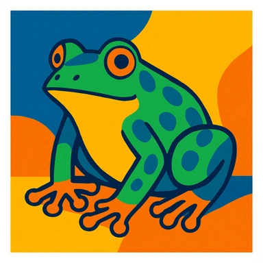 vibrant toon style frog sticker