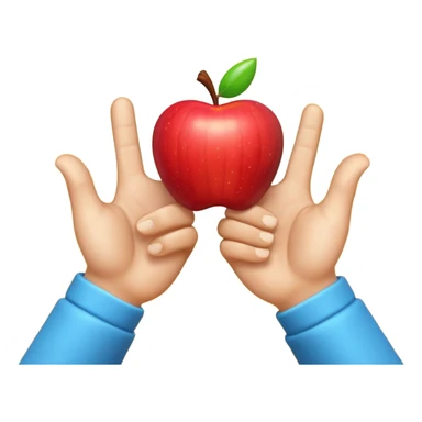 A 3D Apple-style emoji of two different cartoon hands clapping together in a fun "high five" gesture, only the hands are visible, surrounded by small motion lines and spark effects, radiating cheerful and playful energy, colorful and vibrant design sticker