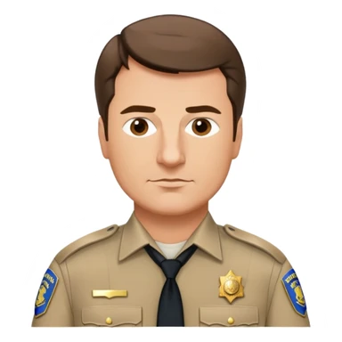 Nathan Fillion as John Nolan from The Rookie, police officer with short hair and uniform sticker