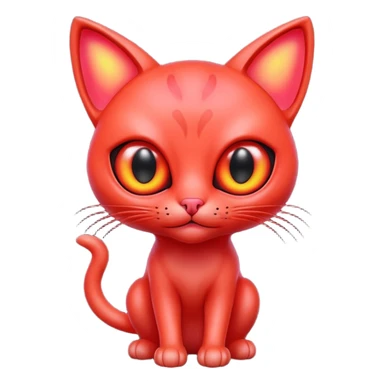 neon red alien cat sticker