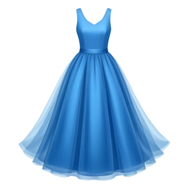 blue dress, isolated, tulle skirt sticker