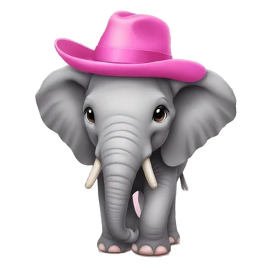 an elephant in a pink hat sticker