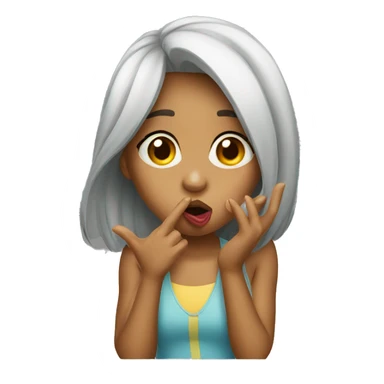 A girl blowing a kiss sticker