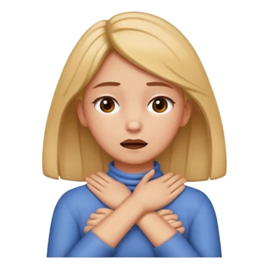 girl with hands on neck crossed like she is choking sticker