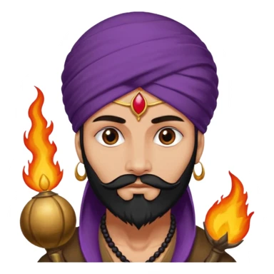 Con el planeta Saturno 🪐 (esto tiene que ser el elemento más importante) , un moro con turbante 👳🏾‍♂️ y la cara del diablo morada esta 😈. Centrate en el planeta Saturno , que se vea claramente con su anillo  y dentro el moro  sticker