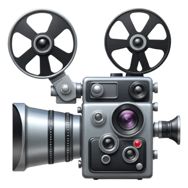 old movie camera with sparkles sticker