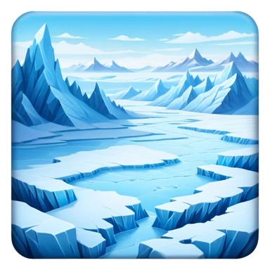 Cinematic Realistic Tundra with Glaciers Emoji in a wooden frame, Vast and frozen, with endless expanses of snow-covered ground interrupted by massive glaciers creeping across the landscape. Jagged ice formations rise in the distance, their icy blue tones contrasting with the pale, frosty sky above. Sparse grasses and hardy shrubs cling to the frozen earth, fighting against the relentless cold. The light reflects off the snow and glaciers, casting a soft glow across the desolate yet majestic terrain. Soft glowing outline, capturing the essence of a serene, stark wilderness where glaciers dominate and life endures in the harshest conditions. sticker