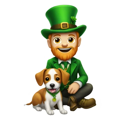 Leprechaun with a dog sticker