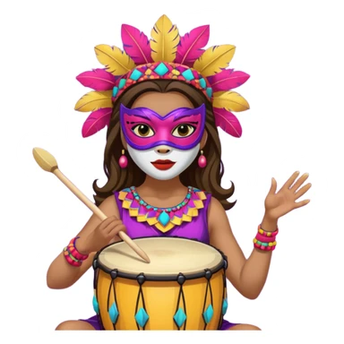 Masked Festival Drummer woman sticker