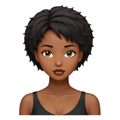 Alluring african woman pixie cut short black tousled hair beautiful sticker