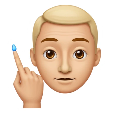 A classic emoji nose, no face, with a pointer finger touching the tip of it sticker