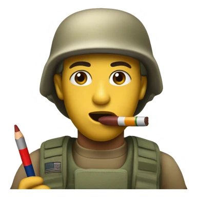 Marine eating a crayon  sticker