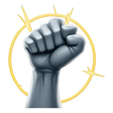 raised fist holding high voltage sticker