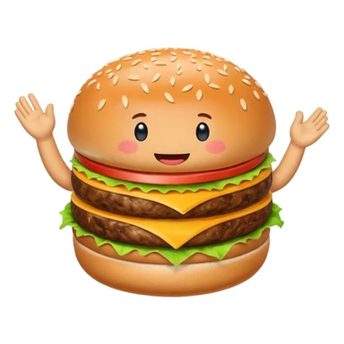 A living burger doing 67 gestures sticker