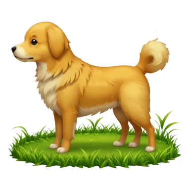 Dog peeing on grass sticker