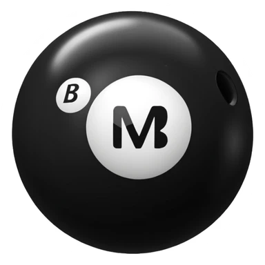 Black pull Ball with MB written on it. Nothing else no holes. sticker
