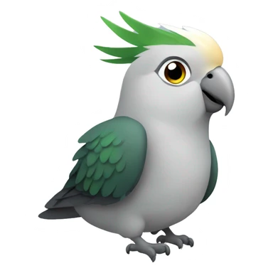 Grey Cockatiel with Dark Green Tail sticker