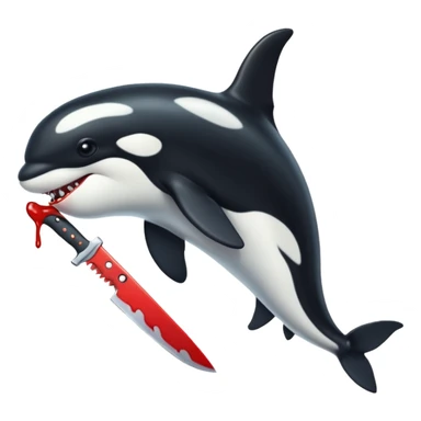 orca holding a bloody knife sticker