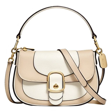Coach Women's Hadley Mini Crossbody Bag in Pebbled Leather all white beige
 sticker