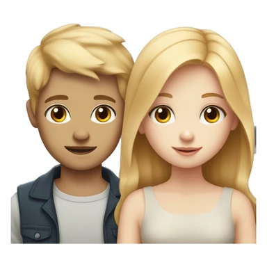 pale Strawberry blonde girl with a pale black haired boy sticker