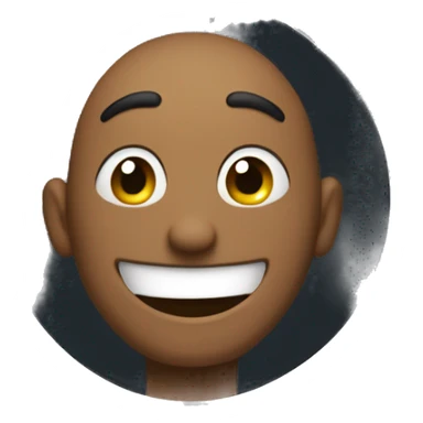 man behind a window with a mischievous smile saying "ha ha yes ha ha" sticker