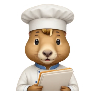 Capybara at a restaurant sticker