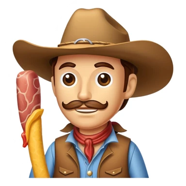 The Slim Jim meat itself  with a cowboy hat  sticker
