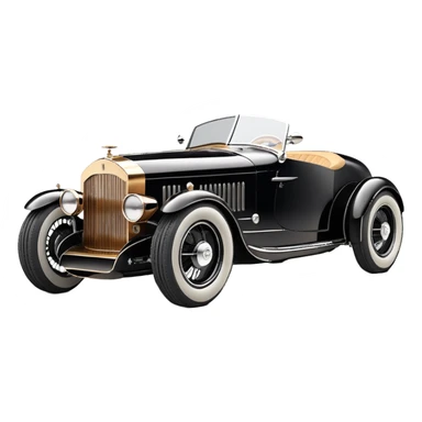 Batgirl’s black Bare bones (fenders removed) chopped streamlined sporty roadster (stripped down) hot street rodded engine sports car 1932 Rolls Royce Woody futuristic electric spaceship motors and lightning dynamos with wide racing wheels that are held strong by advanced suspension and steering sticker