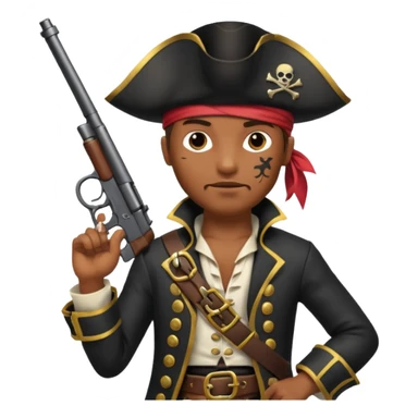 Black Pirate with a gun sticker