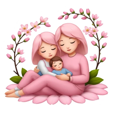 Resting against mother's blossom  sticker