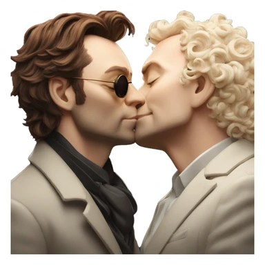 Good omens David Tennant Crowley kissing michael sheen aziraphale  sticker