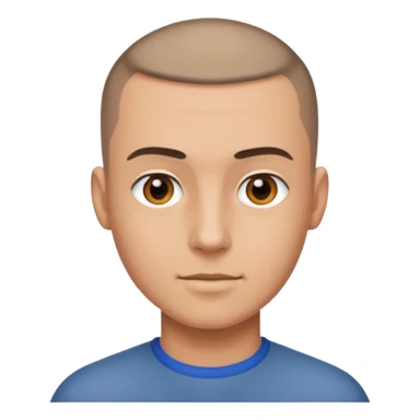 man with buzzcut sticker