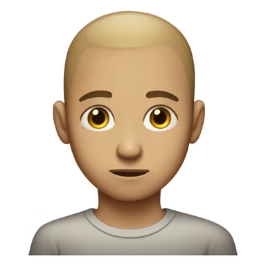 sad boy with buzzcut sticker