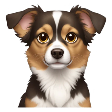 black fur some brown fur no white fur chihuahua, australian shepherd dog mix sticker
