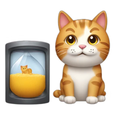 five minute timer and cat sticker