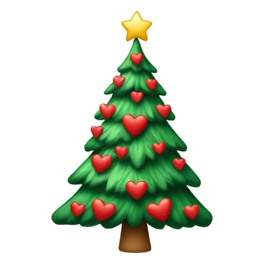 Christmas tree with hearts for ornaments sticker