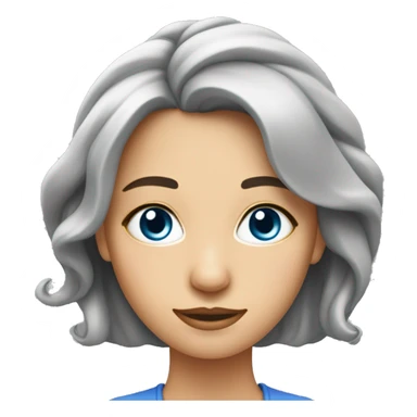 femme 40 a aux yeux bleus avec les cheveux mi-long gris sticker