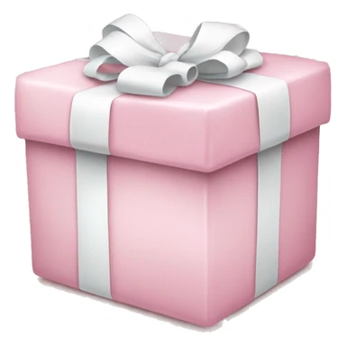 light pink christmas gift with white bow sticker
