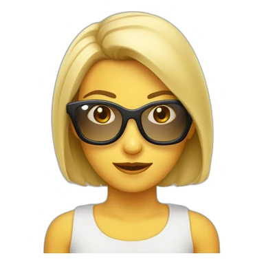 Edilma rubia crespa y con gafas sticker