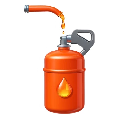 simple red gasoline canister plain dispensing orange drops of fuel sticker