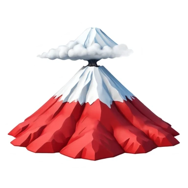 Create a 3D Mount Fuji with red color.  sticker