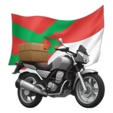 quelqu'un sur une moto avec le drapeau du Maroc derrière sticker