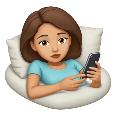 lightskin lady laying down scrolling on her phone bored sticker