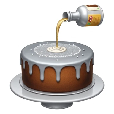 siler glitter being poured onto a cake  sticker