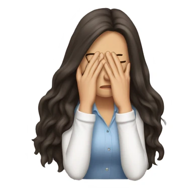 Long haired brunette doing facepalm sticker