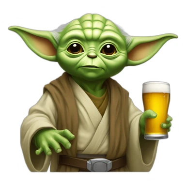 Yoda qui boit de la biere sticker
