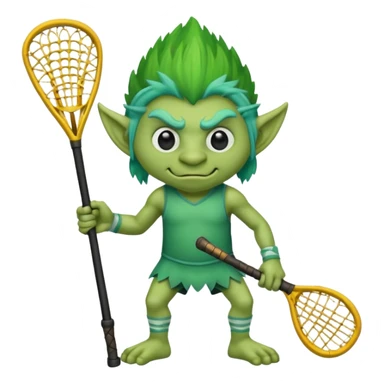 Troll holding lacrosse stick sticker