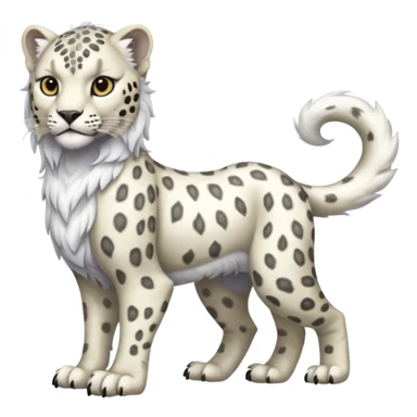 Albino white-furred Snow-Leopard-Gryphon-griffin-chimera-hybrid, full body sticker