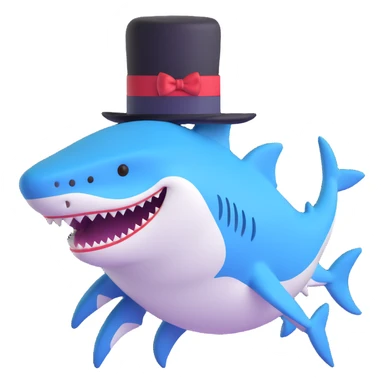 shark wearing a top hat sticker