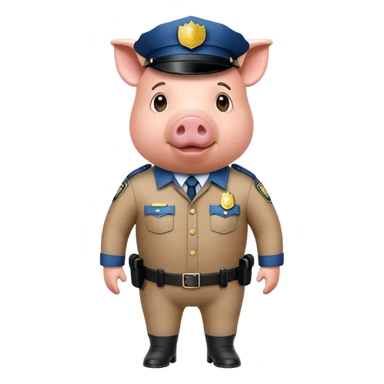 Pig wearing cop suit sticker